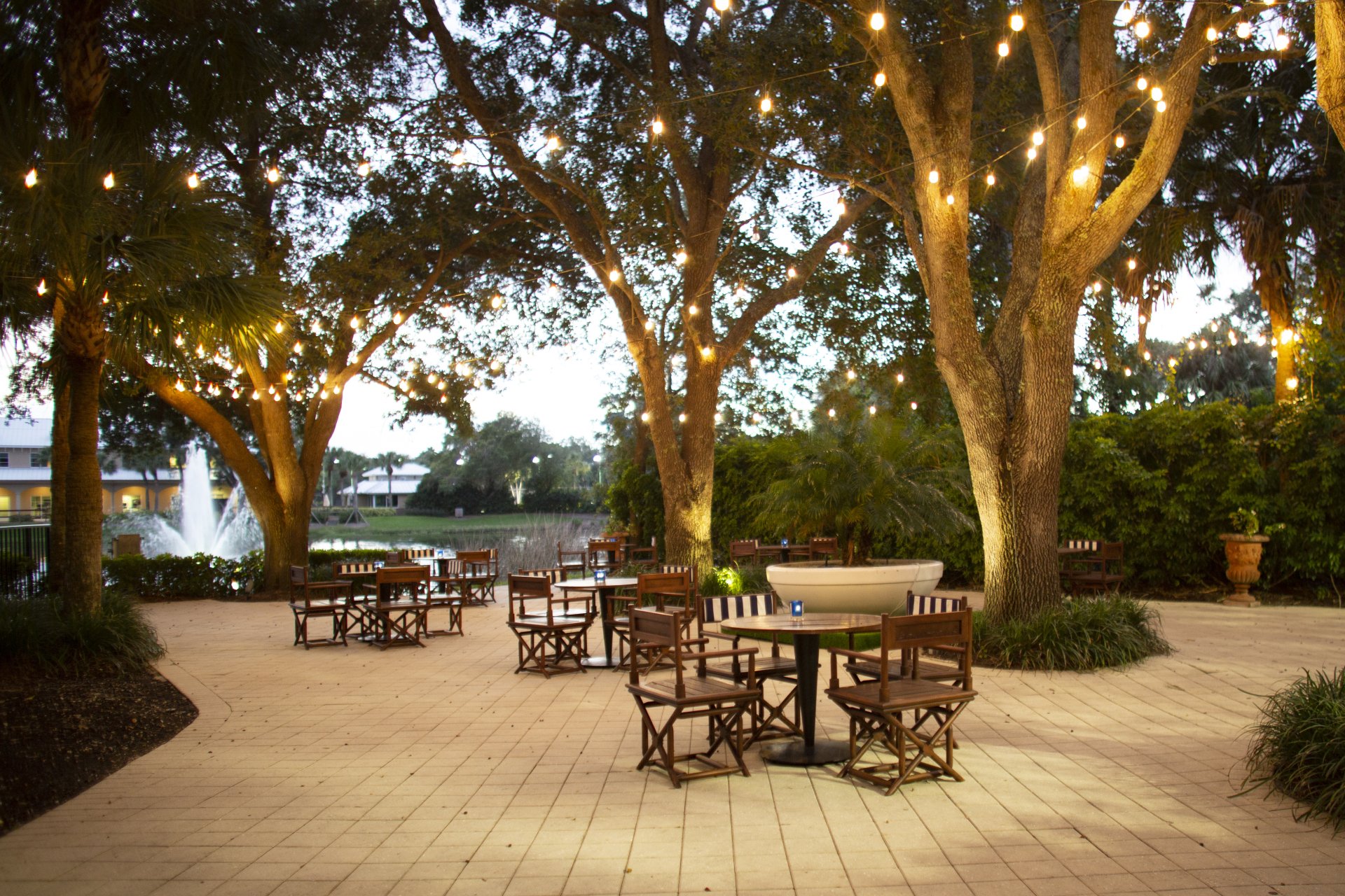 Courtyard at night